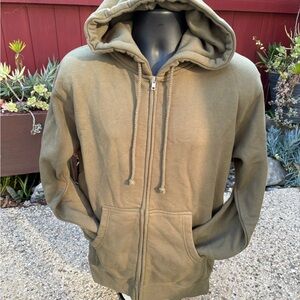 Zipper Hoodie Army Green Sweatshirt